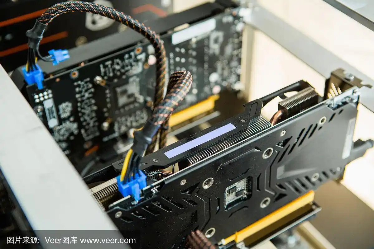 A mining technician inspecting the cooling system of a mining rig.