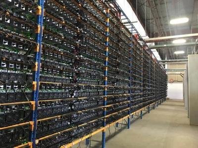 Modern mining farm with advanced cooling systems