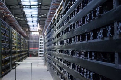 Mining farm powered by solar panels, showcasing a commitment to renewable energy